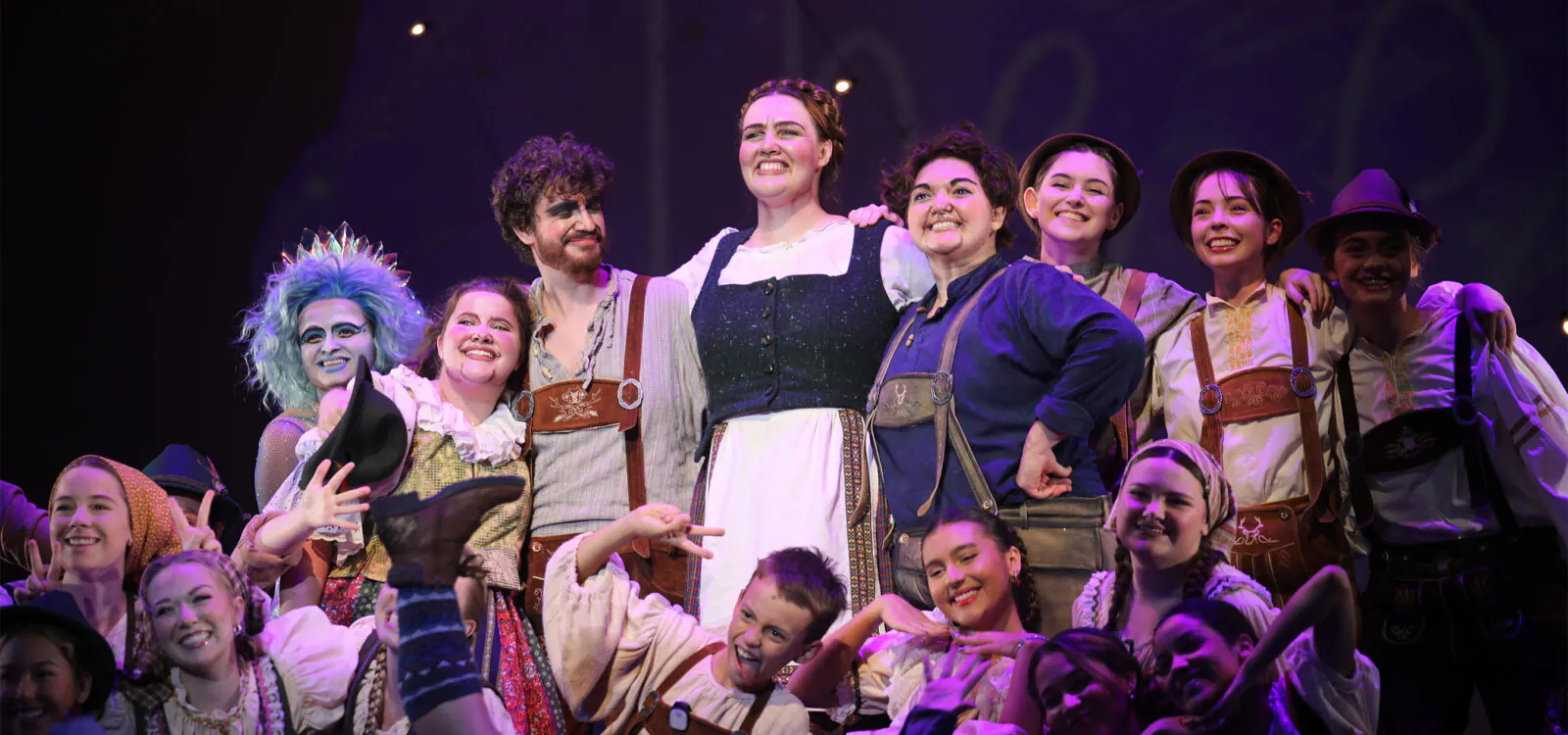 Young people smiling at the end of production.