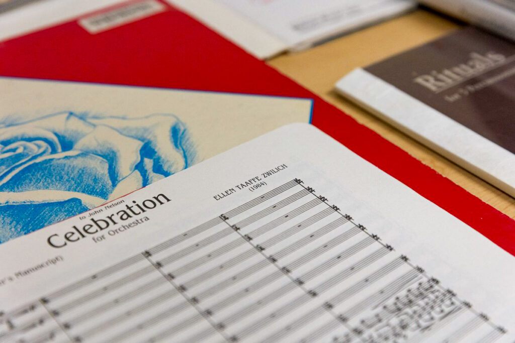 Closeup of music score title page