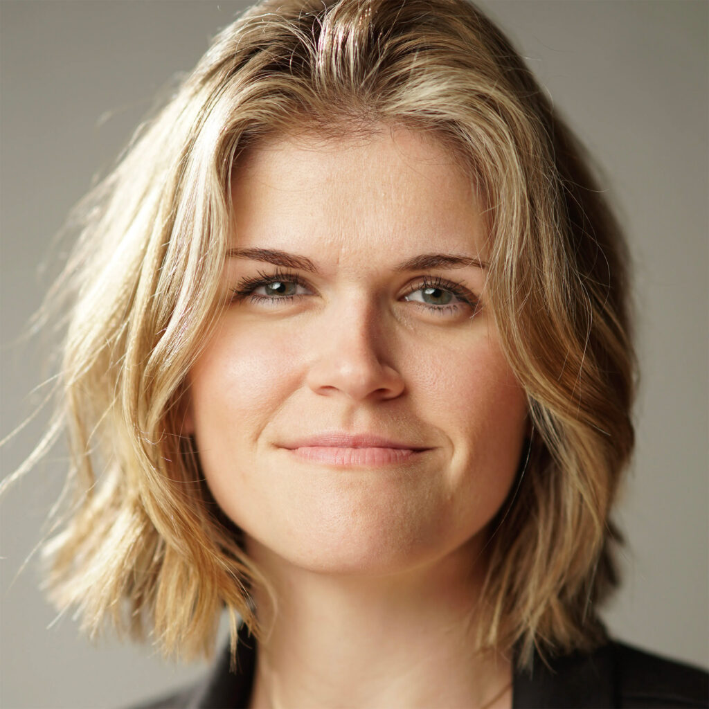 Closeup headshot of smiling woman