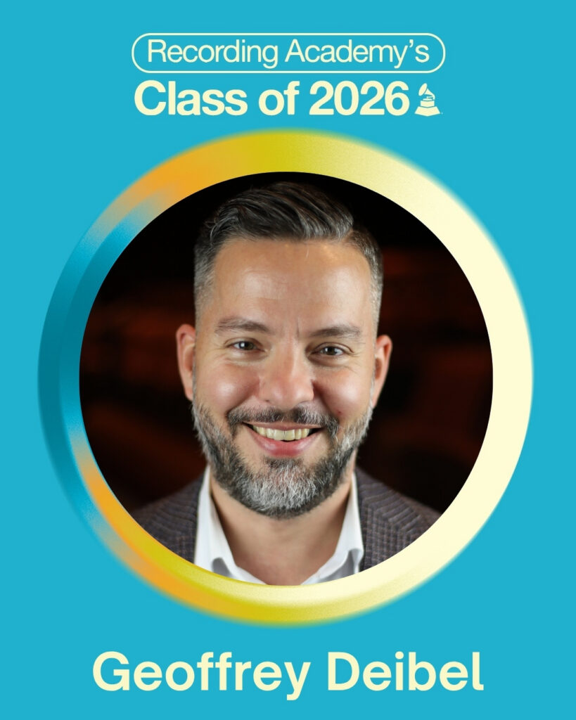 graphic depicting face of smiling man circled in yellow on blue background