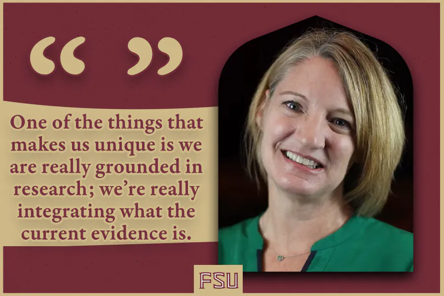 Graphic created by FSU featuring a quote and photo from Lori Gooding