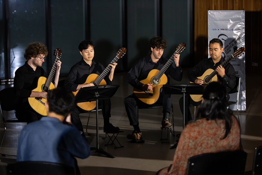guitar quartet on stage